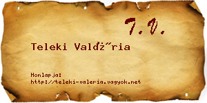 Teleki Valéria névjegykártya